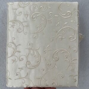 CHRIS MADDEN JCP Rod Pocket Ivory Panels Bethany Satin Damask 54" X 84" Length